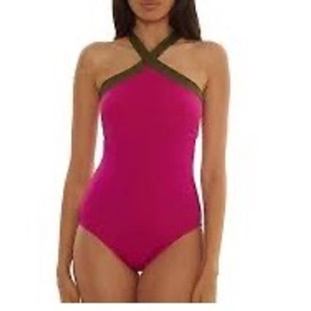 Trina Turk‎ Hi-Neck One Piece Swimsuit Women's Size 8